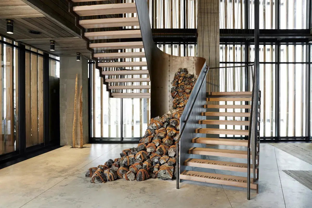 Lobby Staircase of the 1 Hotel Brooklyn Bridge, in Brooklyn