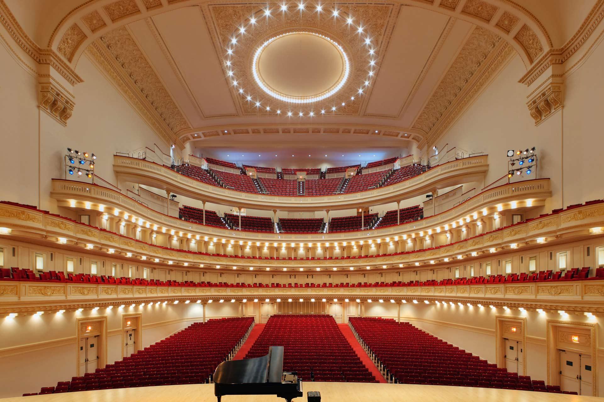 Stern auditorium inside Carnegie hall in Midtown Manhattan