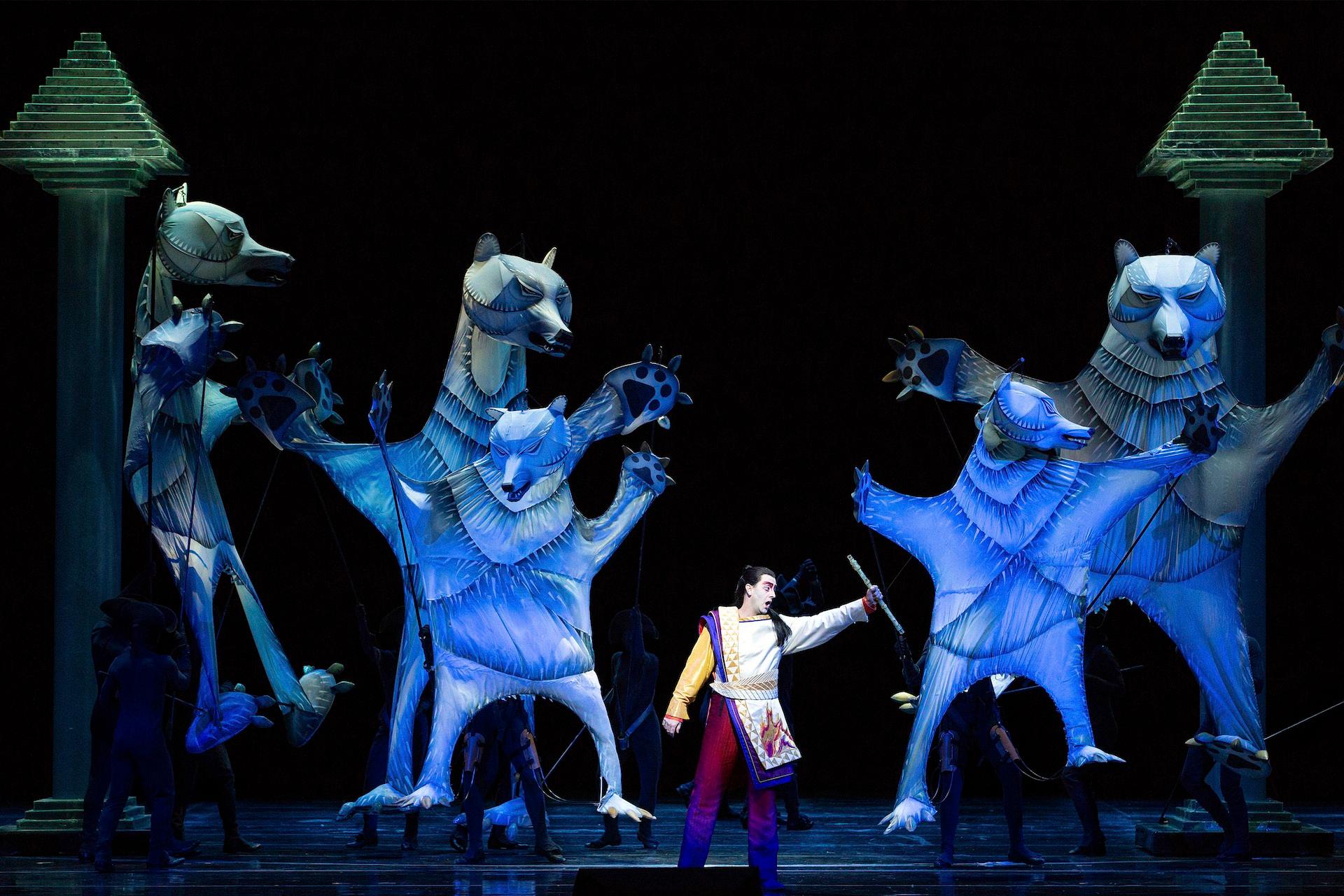 Actors on stage at the Metropolitan Opera